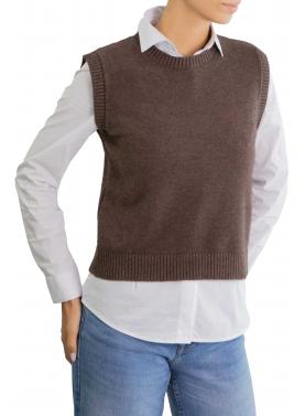 Gilet tinta unita girocollo 